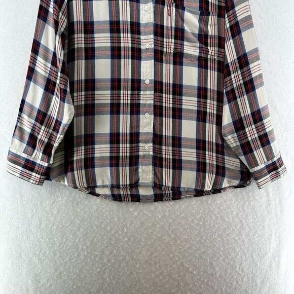 Levi's Shirt Womens 2XL Boyfriend Fit Plaid Button Front Long Sleeve - Picture 4 of 11